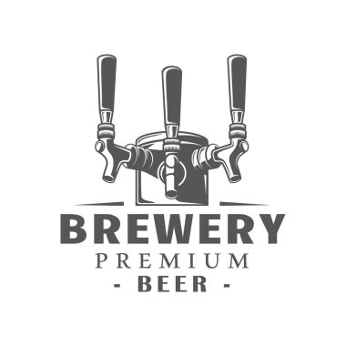 Beyaz arka plan üzerinde izole bira etiket. Tasarım öğesi. Vektör çizim