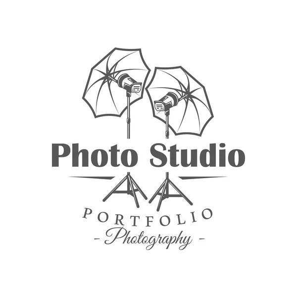 Photo Studio Label Isolated White Background Design Element Vector Illustration — Stock Vector