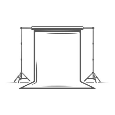 Beyaz arka planda izole edilmiş fotoğraf stüdyosu elemanı. Vektör illüstrasyonu