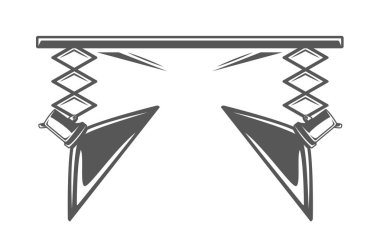 Beyaz arka planda izole edilmiş fotoğraf stüdyosu elemanı. Vektör illüstrasyonu