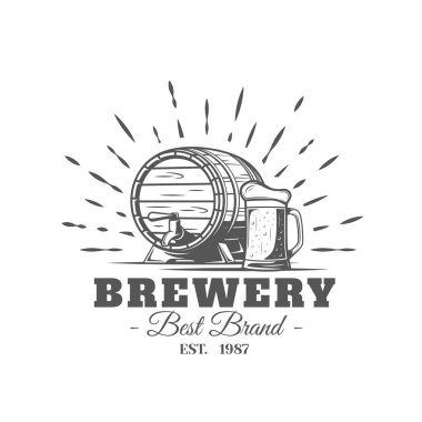 Beyaz arka plan üzerinde izole bira etiket. Tasarım öğesi. Vektör çizim