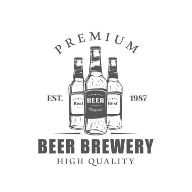 Beyaz arka plan üzerinde izole bira etiket. Tasarım öğesi. Vektör çizim