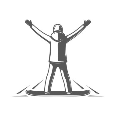 Beyaz arka plan üzerinde izole snowboard. Vektör çizim