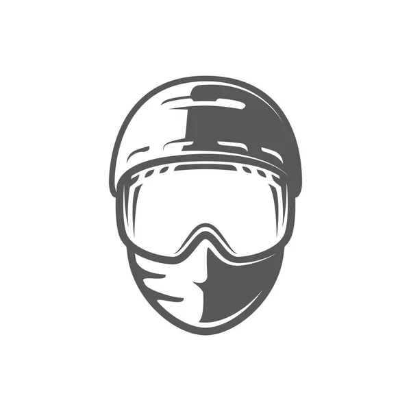 ヘルメットとマスクの白い背景に分離されました ベクトル図 — ストックベクタ