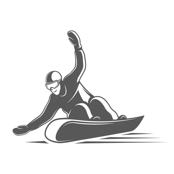 Snowboardzista Izolowana Białym Tle Ilustracja Wektorowa — Wektor stockowy