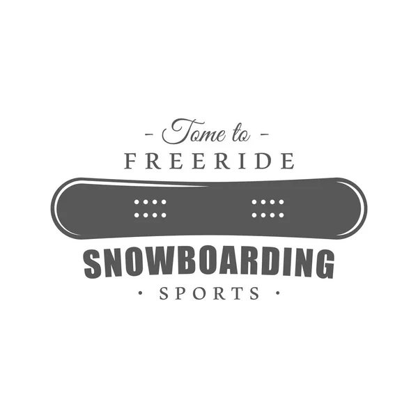 Beyaz Arka Plan Üzerinde Izole Vintage Snowboard Etiket Vektör Çizim — Stok Vektör