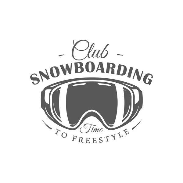 Etiqueta Snowboard Vintage Isolada Fundo Branco Ilustração Vetorial —  Vetores de Stock