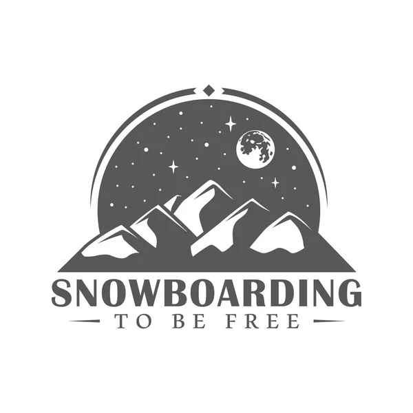 Etiqueta Snowboard Vintage Isolada Fundo Branco Ilustração Vetorial —  Vetores de Stock