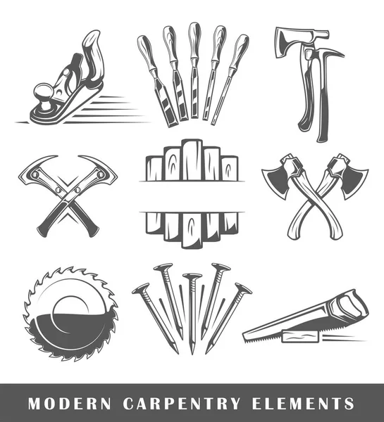 Herramientas modernas de carpintería — Vector de stock