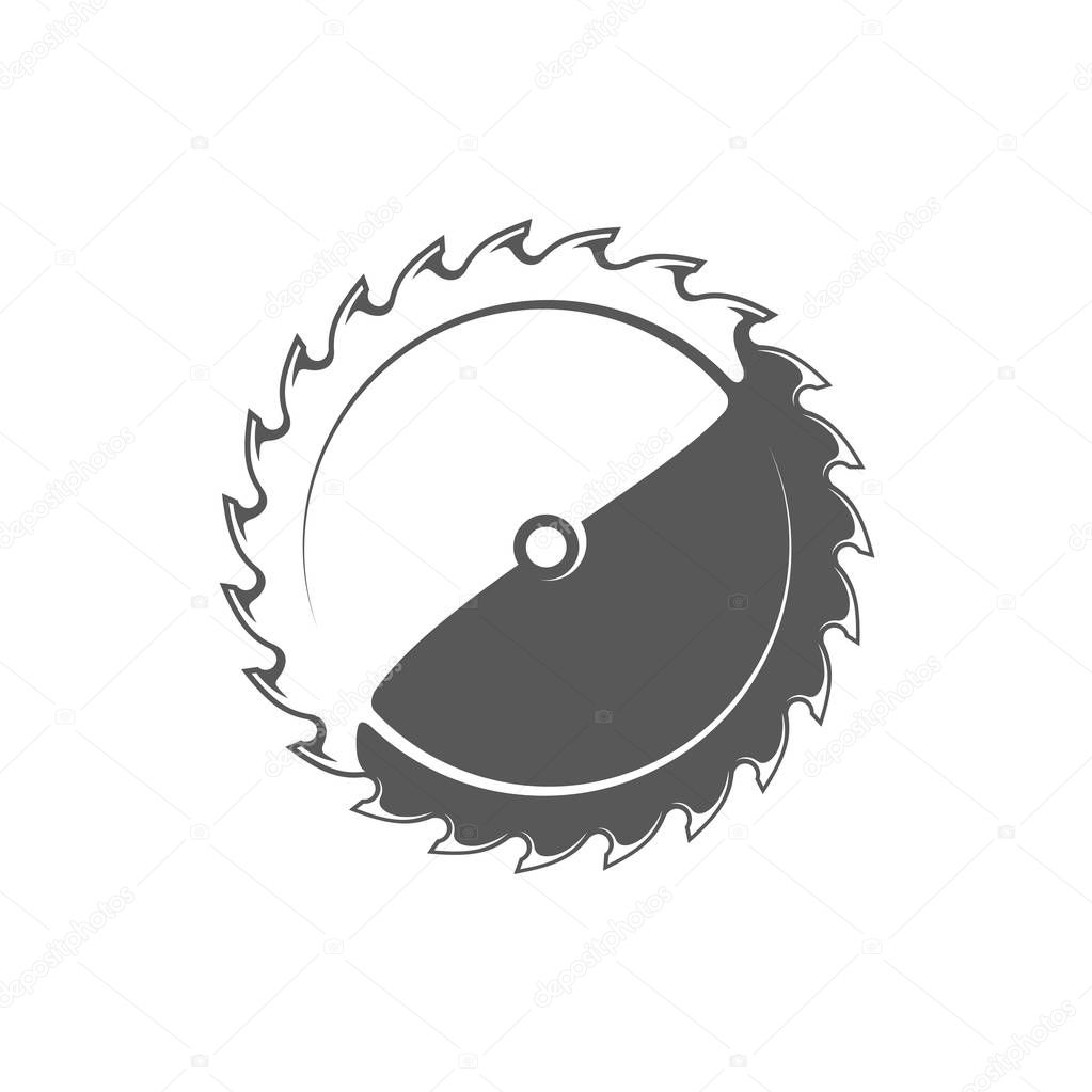 Saw blade isolated on white background. Modern carpentry tool. Vector illustration