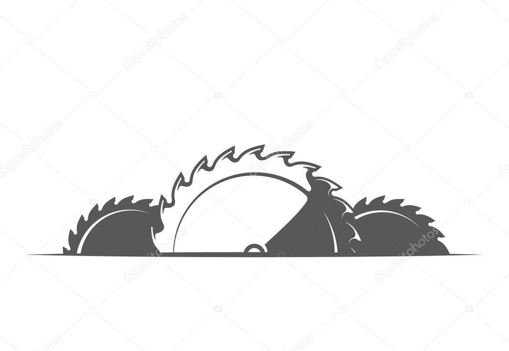 Saw blades isolated on white background. Modern carpentry tool. Vector illustration