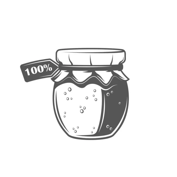 Jar of honey isolated on white background — Stock Vector
