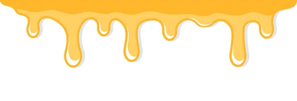 Querido Pingar Xarope Realista Amarelo Dourado Liquid Melt Illustration Splashes — Vetor de Stock