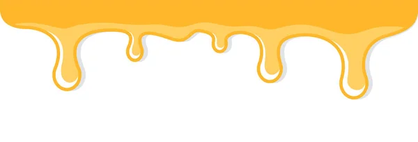 Honey Dripping Golden Yellow Realistic Syrup Liquid Melt Illustration Splashes — Stock Vector