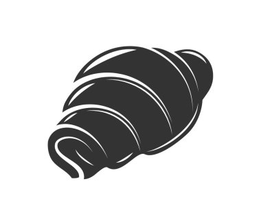 Kruvasan beyaz arka planda izole edilmiş. Fırın tasarım elemanları. Vektör illüstrasyonu