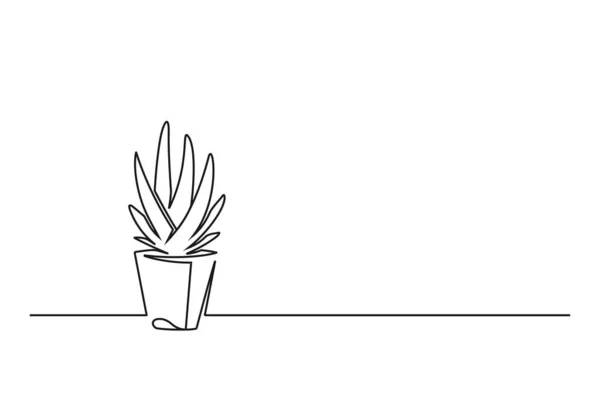 Continuous line drawing of a flower in a pot. Beautiful flower Isolated on a white background. Vector illustration — Stock Illustration Continuous Line Drawing Flower Pot Beautiful Flower Isolated White Background Royalty Free Stock Illustrations