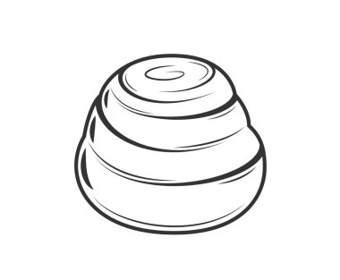 Bun beyaz arka planda izole edildi. Fırın tasarım elemanları. Vektör illüstrasyonu