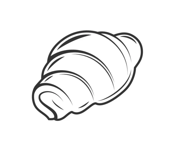 Croissant Izolowany Białym Tle Elementy Konstrukcyjne Piekarni Ilustracja Wektora — Wektor stockowy