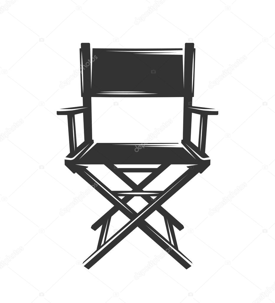 Silhouette of producer chair isolated on white background. Design elements. Vector illustration