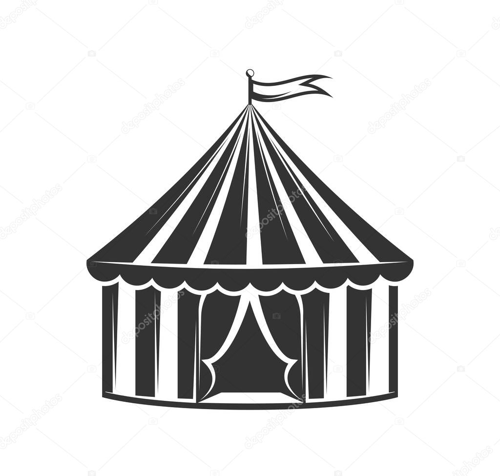 Circus tent isolated on white background. Design elements. Vector illustration