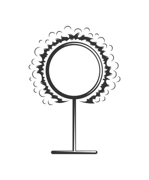 Cirkusový Ohnivý Kruh Izolovaný Bílém Pozadí Designové Prvky Vektorová Ilustrace — Stockový vektor