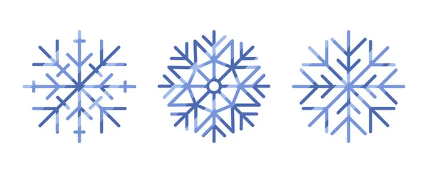白い背景に隔離された雪片のコレクション クリスマスのコンセプト Xmasのデザイン要素 漫画風 ベクターイラスト — ストックベクタ