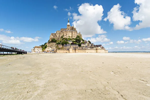 Abadía Del Mont Saint Michel Hermoso Día Soleado Normandía Francia — Foto de Stock