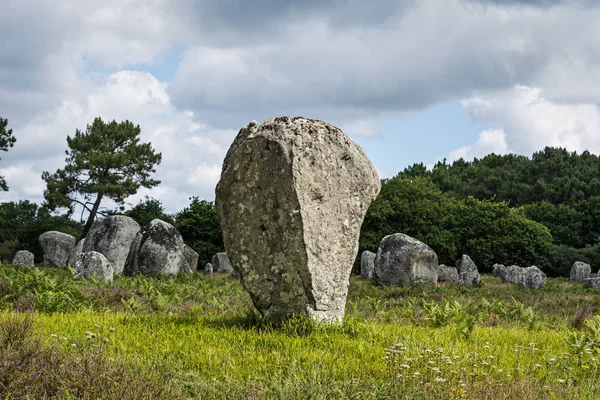 Prehistorische Megalithische Menhirs Uitlijning Carnac Bretagne Frankrijk — Stockfoto