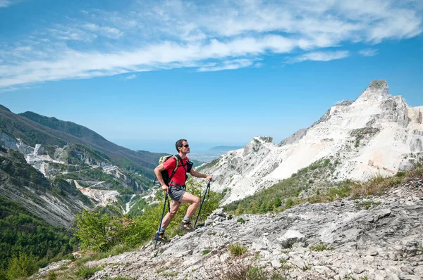 Trekking Nos Alpes Apuanos Carra Toscana Itália — Fotografia de Stock