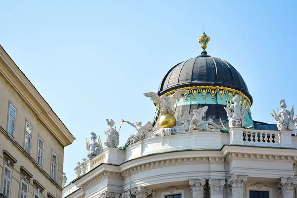 Detalhe Histórico Palácio Imperial Real Hofburg Visto Michaelerplatz Viena Áustria — Fotografia de Stock
