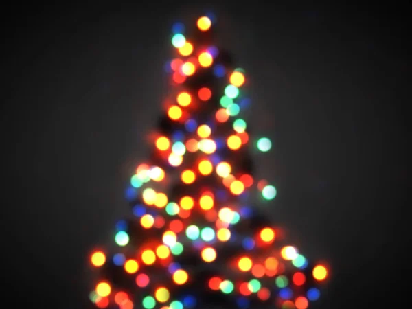 Árbol Navidad Iluminado Con Luces Desenfocadas —  Fotos de Stock