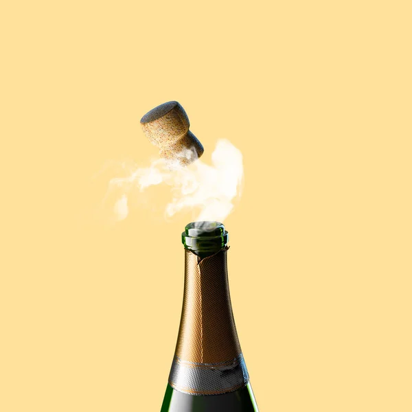 Cropped Shot Champagne Bottle Opened Bung — Stock Photo, Image