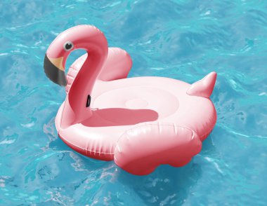 su üzerinde pembe flamingo yüzme daire