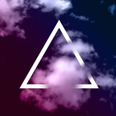 neon ışık ve duman ile soyut geometrik arka plan