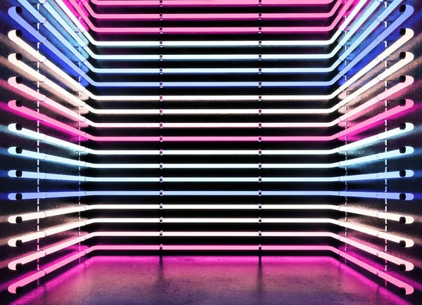 Neon Růžové Modré Osvětlené Pozadí — Stock fotografie