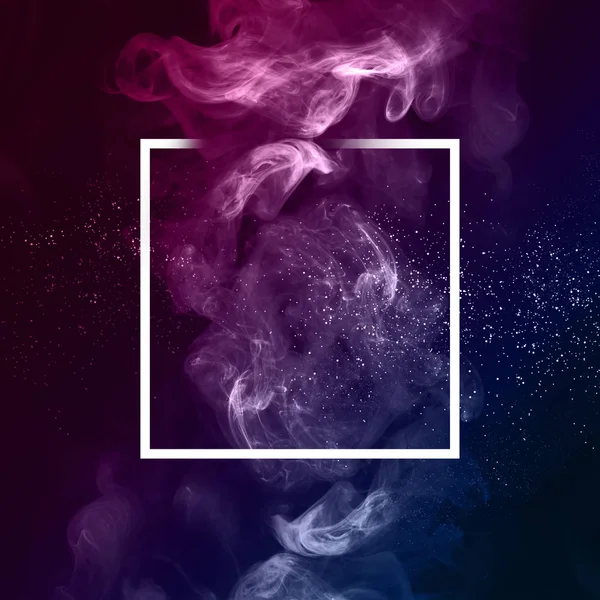 Абстрактный Геометрический Фон Неоновым Светом Дымом — стоковое фото