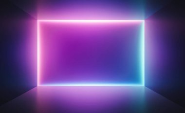 perspektif görünümü neon ışıklı koridorunun azalan 