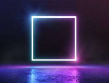geometrik arka plan ile neon ışık