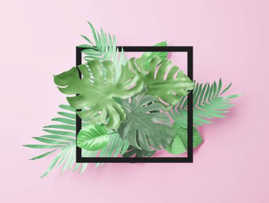 Tropikal tema arka plan doku yaprakları ile