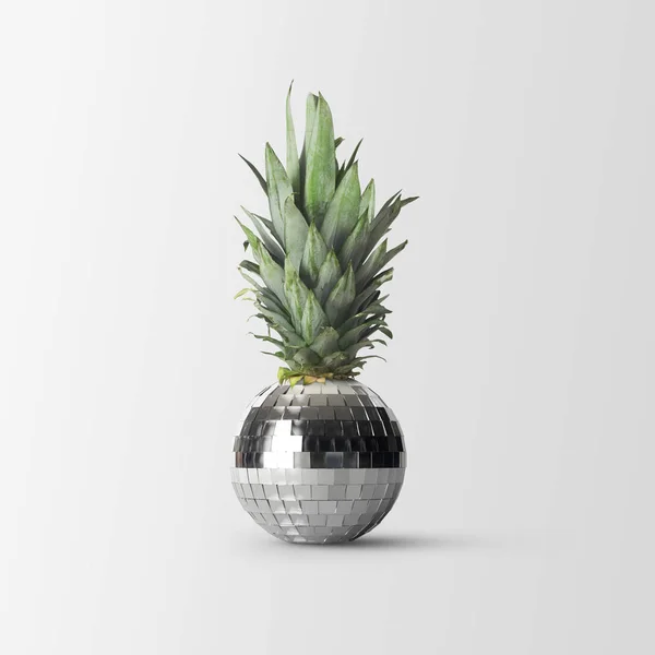 Disco Bal Ananas Lichte Achtergrond — Stockfoto