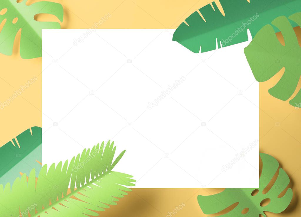 tropical theme background texture with leaves