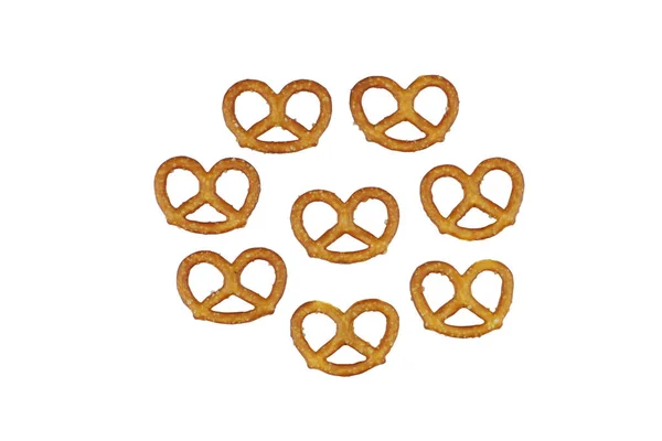 Pretzel Cookies View Isolated White — Stock Photo, Image