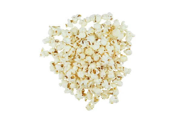 Popcorn Nahromadí Snímky Izolované Bílém — Stock fotografie