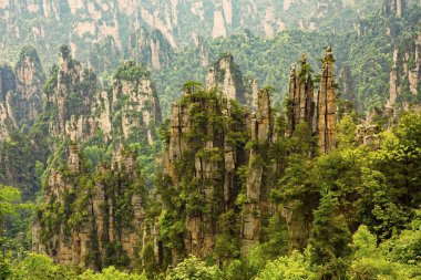 Rock formations in the Tianzi Mountains, part of the Zhangjiajie National Forest Park, Hunan China clipart
