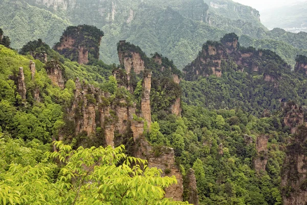 Formações Rochosas Nas Montanhas Tianzi Parte Parque Florestal Nacional Zhangjiajie — Fotografia de Stock