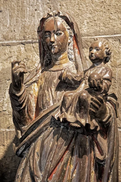 Statua Matki Boskiej Dzieciątkiem Jezus Wewnątrz Kościoła San Agustin Jest — Zdjęcie stockowe