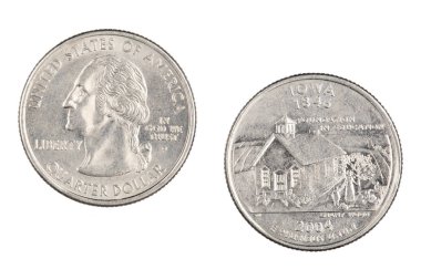 Iowa 2004p Devlet Hatıra Mahallesi beyaz bir backg izole