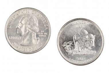 Kansas 2005p Devlet Hatıra Mahallesi beyaz bir bac izole