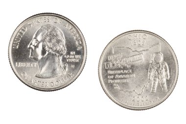 Ohio 2002d Devlet Hatıra Mahallesi beyaz bir backg izole