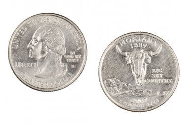 Montana 2007d devlet Hatıra çeyrek beyaz bir ba üzerinde izole